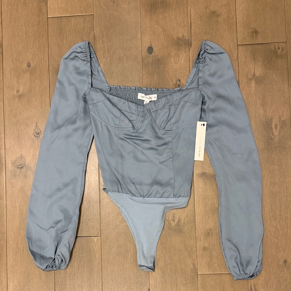 Blue Long Sleeve Bodysuit